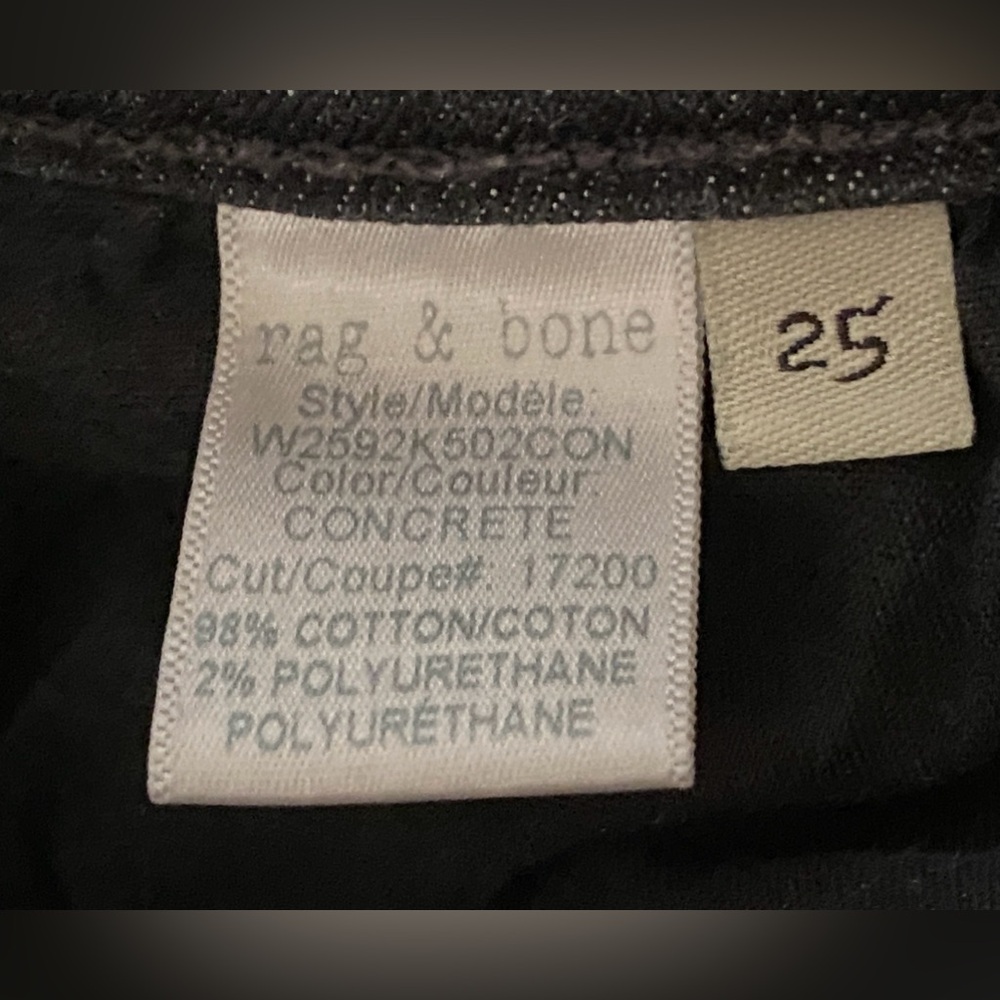 Rag & Bone Dre Capri Skinny Raw Hem Distressed black Jeans Size 25 - Picture 6 of 7